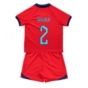 England Kyle Walker #2 Borta Kläder Barn VM 2022 Kortärmad (+ Korta byxor)